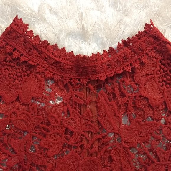 NWOT Boho L'ATISTE Bell Sleeve Lace Fall Dress - Picture 3 of 8